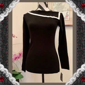 I.N.C. Side off Shoulder Black Soft Sweater